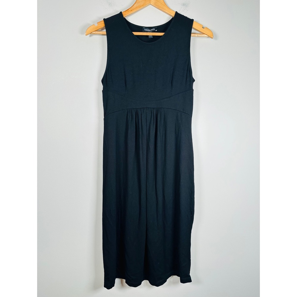 Isabella Oliver Maternity Dress Women Size 2 Black Sleeveless Empire Waist Midi
